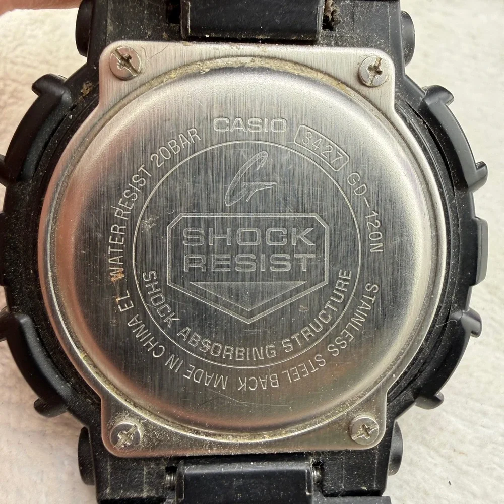 Casio G-Shock GD-120N Watch Black Purple Pink NOT WORKING